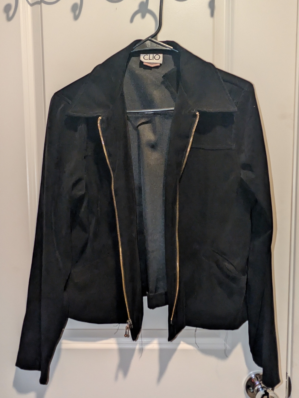 80s CLIO Vintage Black Zip-Front Women's Jacket